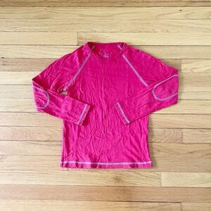 Mini Boden Red Solid Basic Cotton Elbow Patch Stitched Long Sleeve Tee 7/8